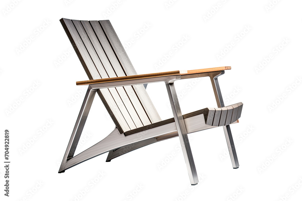 Stainless Steel Adirondack Chair Isolated On Transparent Background