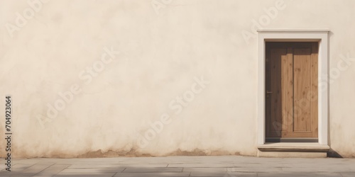 A rustic countryside house door bathed in sunlight serves as an inspiring background for creative content, embodying the simplicity and charm of rural living.