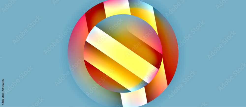 Glossy metal glowing circles geometric background. Minimal abstract composition. Vector illustration For Wallpaper, Banner, Background, Card, Book Illustration, landing page Glossy metal glowing circles geometric background. Minimal abstract composition. Vector illustration For Wallpaper, Banner, Background, Card, Book Illustration, landing page