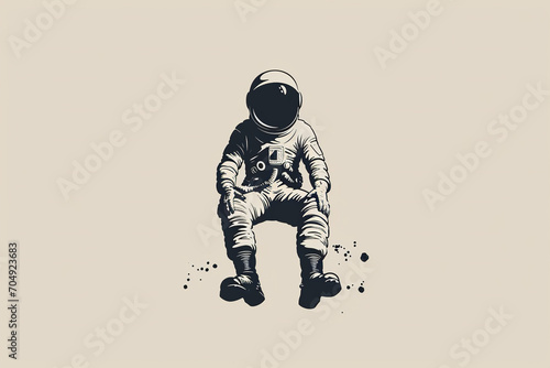 A beautiful and unique astronaut logo.