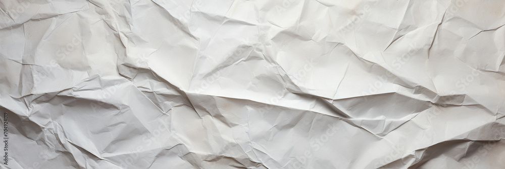 White color crumpled paper texture background - ai generative White color crumpled paper texture background - ai generative
