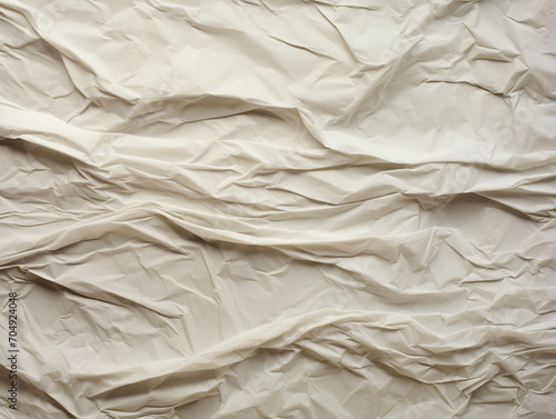 White color crumpled paper texture background - ai generative