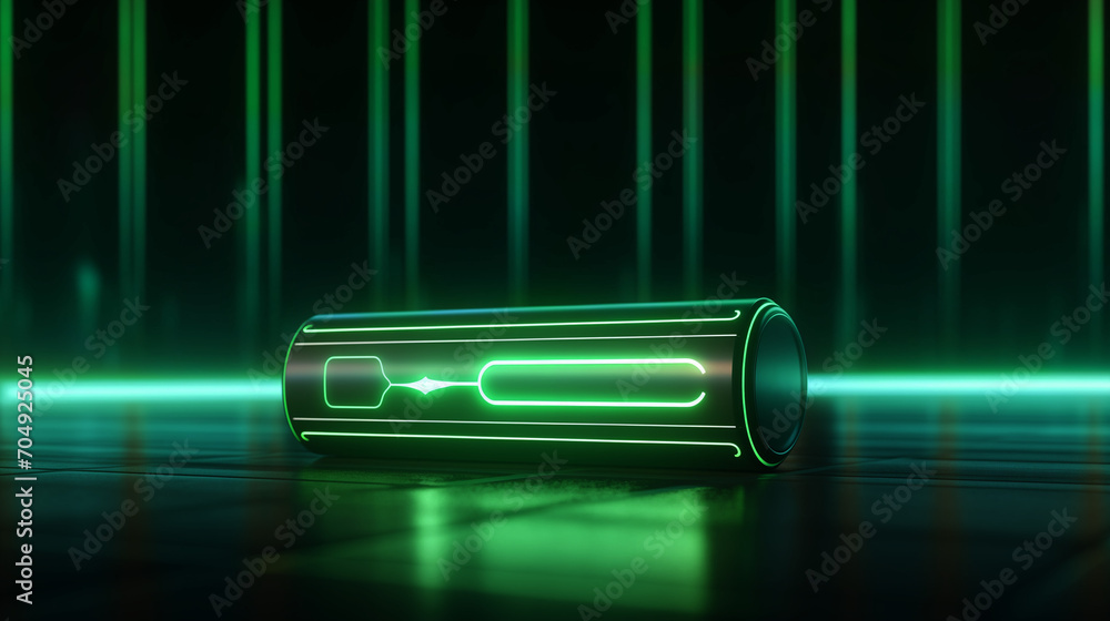 Futuristic technology battery high power electric energy for electric vehicle and mobile devices, digital abstract futuristic high voltage, generated by AI. - obrazy, fototapety, plakaty 