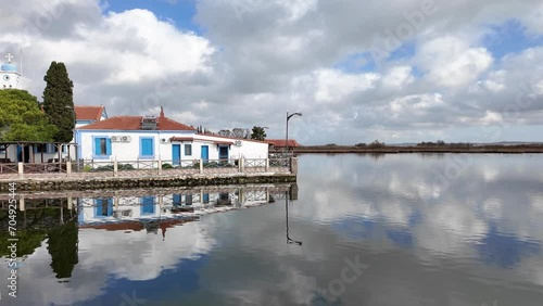 Saint Nicholas Monastery located on two islands in Porto Lagos, East Macedonia and Thrace, Greece photo