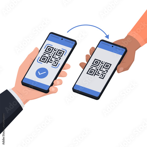 Customer scanning a QR code