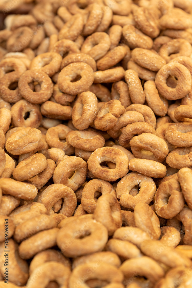 Savory Abadi cookies in the Mahane Yehuda market Jerusalem Israel. Traditional cookies made with sesame seeds.
Savory Abadi cookies in the Mahane Yehuda market Jerusalem Israel. Traditional cookies made with sesame seeds.