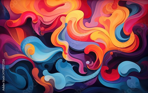 An abstract representation of emotions using organic, flowing shapes and gradients.