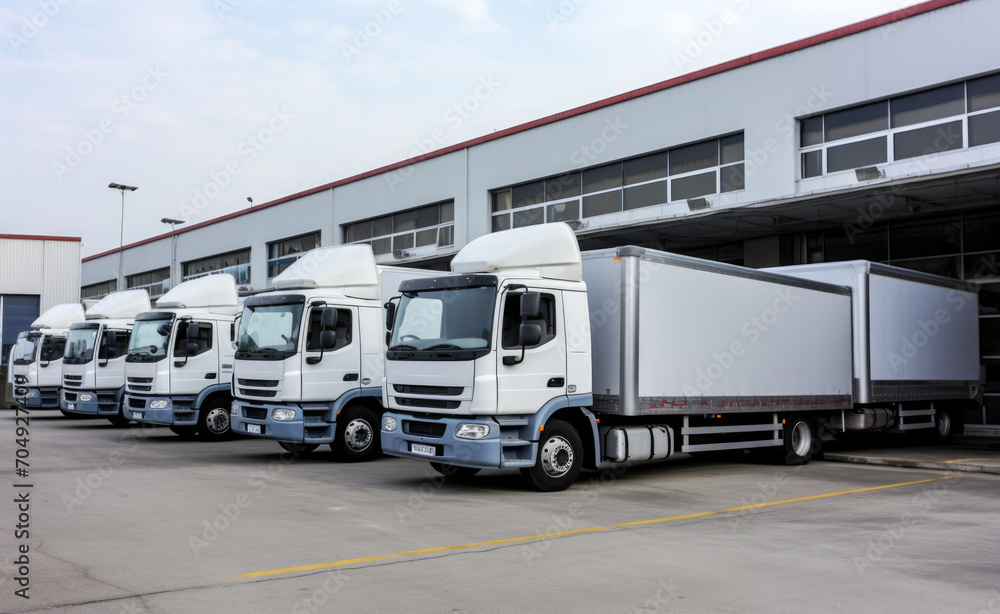 trucks in warehouse