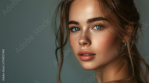 Beautiful young woman portrait. Skin care concept