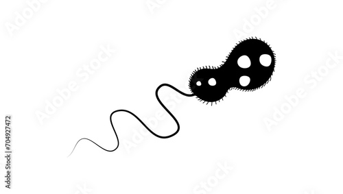 Bacteria, black isolated silhouette