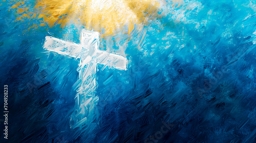 Fotografia Painting of a Christian cross. Catholic Holy Week concept. Easter
