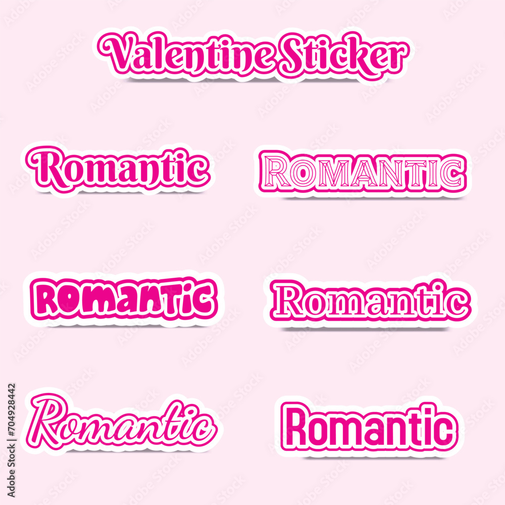 Vector Valentine Day Sticker set collection