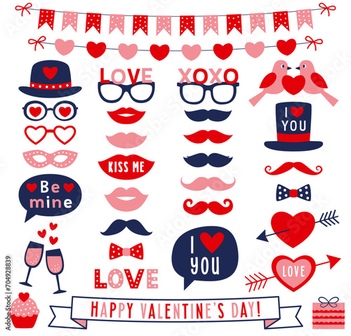 Valentines Day vector party props