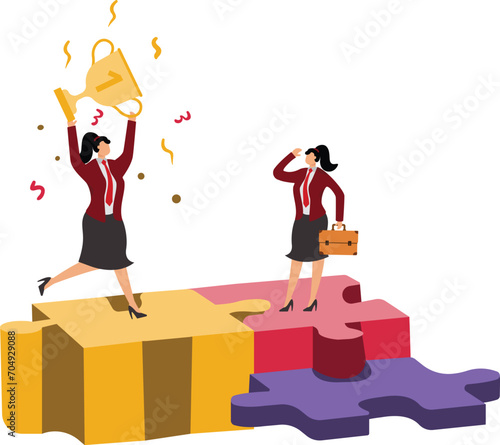 Winners, Puzzle,Solution,Abstract,Achievement,Award, Businesswoman
