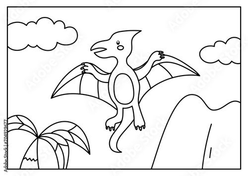 hand drawn printable dinosaur coloring page activity for kid