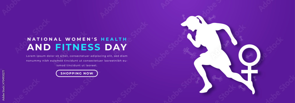National Women's Health and Fitness Day Paper cut style Vector Design Illustration for Background, Poster, Banner, Advertising, Greeting Card National Women's Health and Fitness Day Paper cut style Vector Design Illustration for Background, Poster, Banner, Advertising, Greeting Card