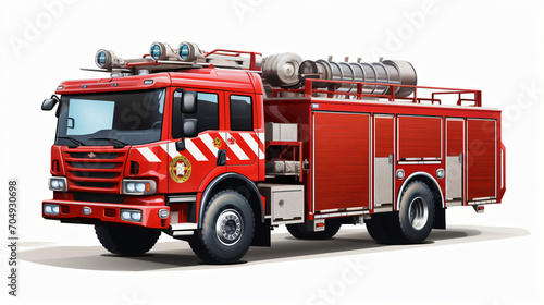 Fire truck isolated on a white background