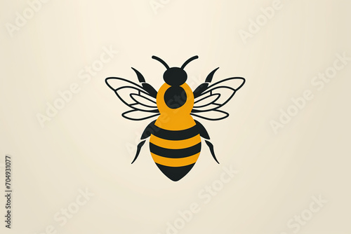 Beautiful and unique bee logo. © Vladislav