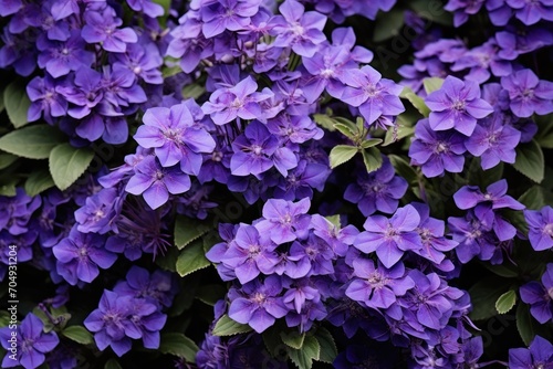  a close up of a bunch of purple flowers with green leaves on the top and bottom of the flowers on the bottom.