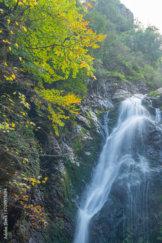 picturesque landscapes with autumn colors and changing leaves of the trees waterfalls