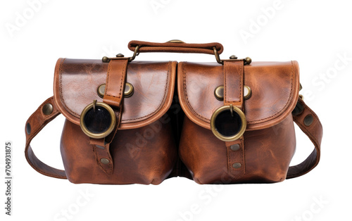 Binocular Leather Case isolated on transparent Background