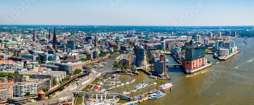 Hamburg Skyline during summer