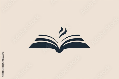 Beautiful and unique book logo.