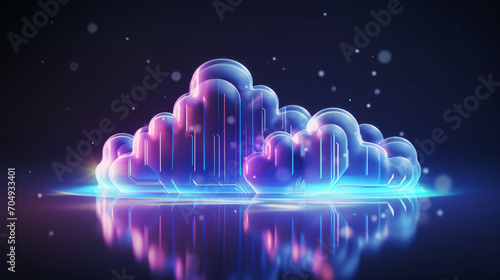 Cloud service abstract blurred background