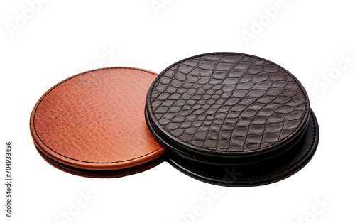 Coasters Crafted in Leather isolated on transparent Background