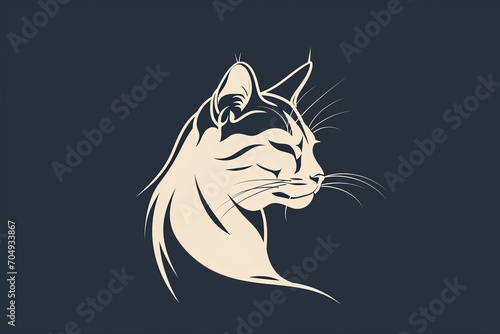 Beautiful and unique cat logo.