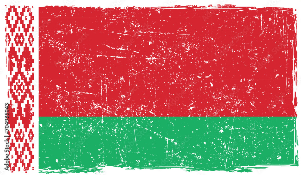 Belarus country flag painted on Vector Rusty Texture. Belarus country flag painted on Vector Rusty Texture.