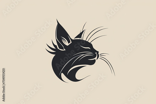 Elegant and unique cat logo.