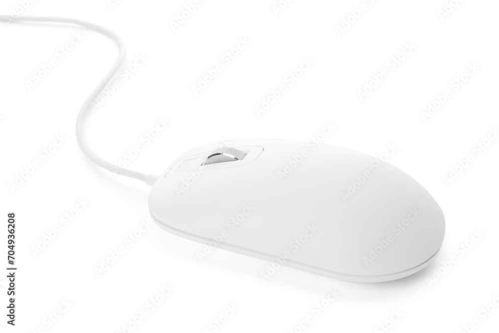 Modern wired optical mouse isolated on white Modern wired optical mouse isolated on white