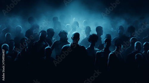 Crowd of abstract silhouettes