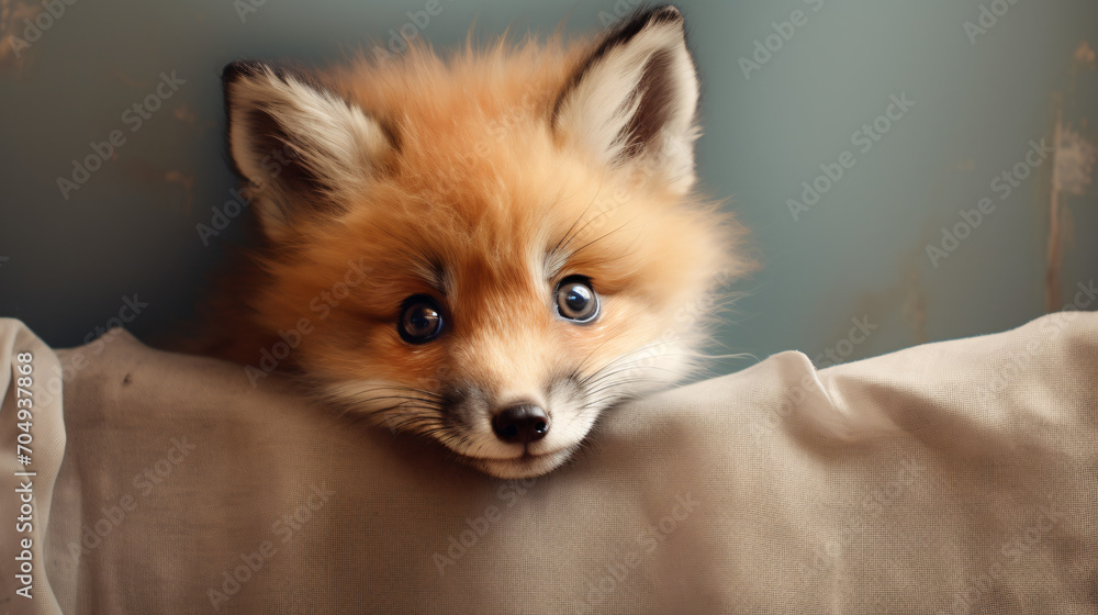 Cute baby fox