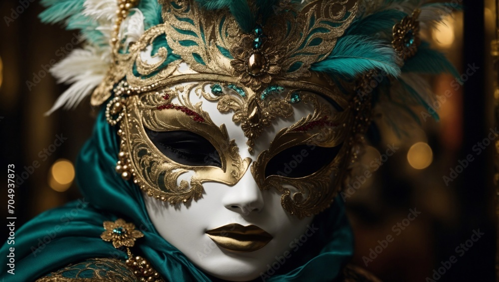 Certainly! Here are some tags for an image featuring a vintage carnival mask with a baroque style