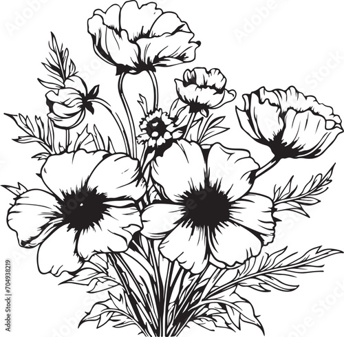 hand drawn sketch of floral art