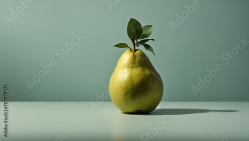 pear on a pastel green background