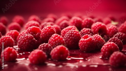 raspberries on a raspberry background