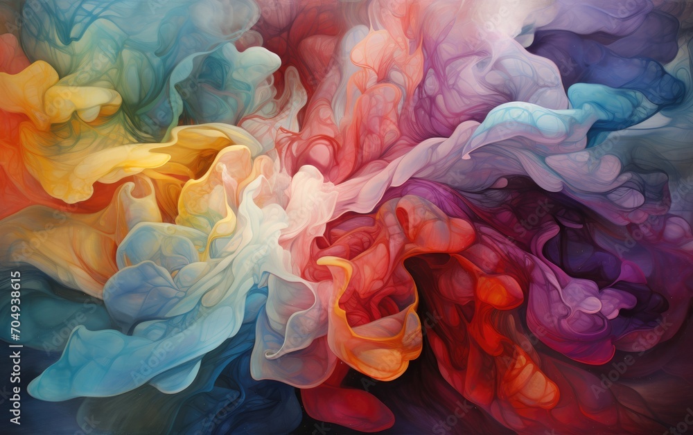 The surreal landscape where vibrant plumes of smoke weave an intricate tapestry of abstraction.