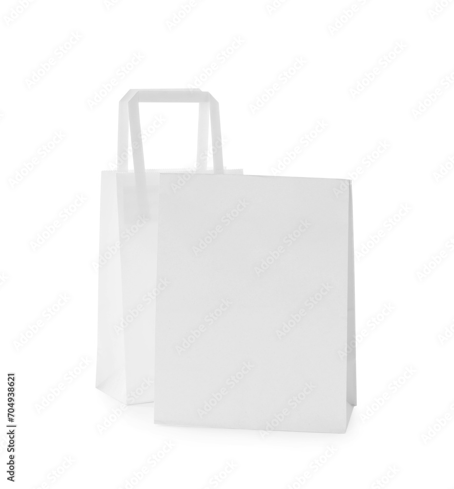 Two new paper bags isolated on white Two new paper bags isolated on white