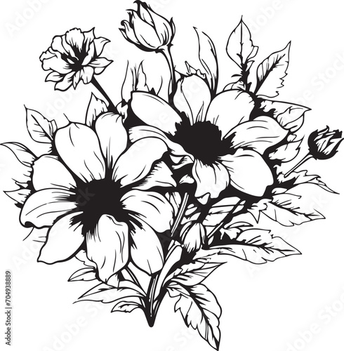 hand drawn sketch of floral art