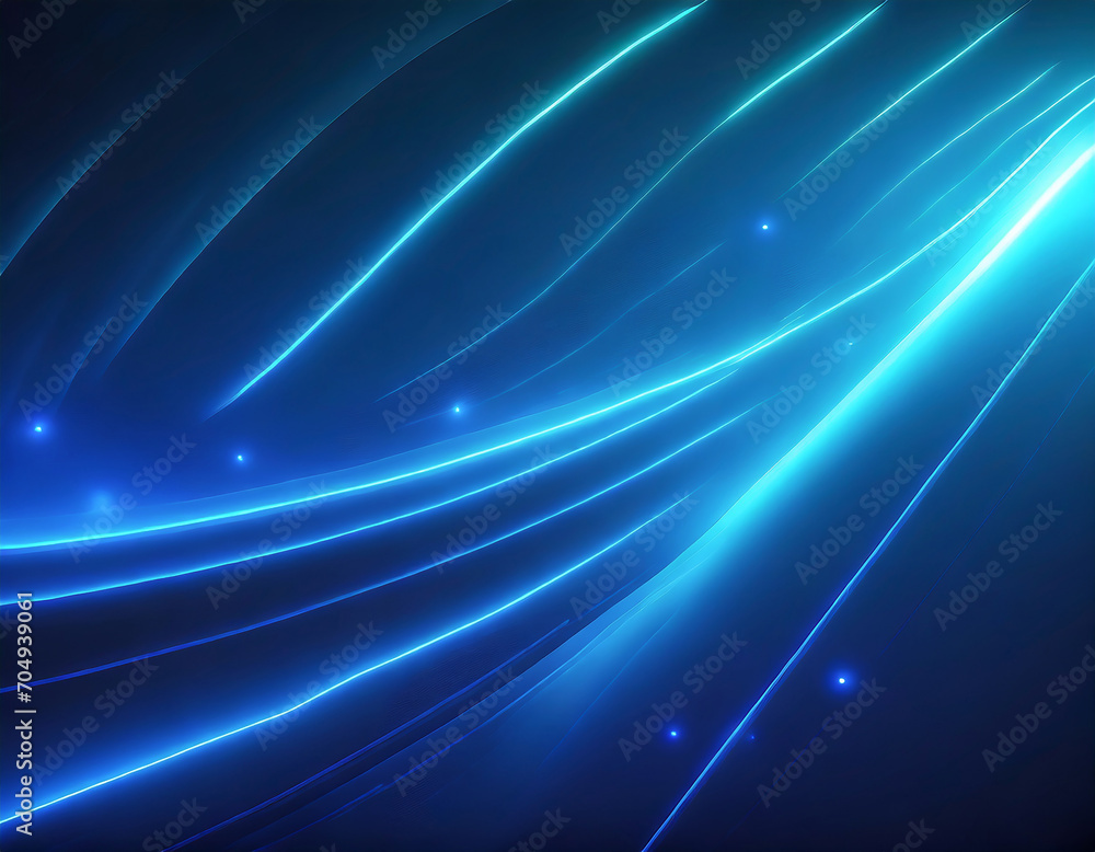 Obraz premium abstract blue background with stars and rays