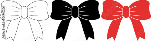 hand drawing Ribbon Bow icon set