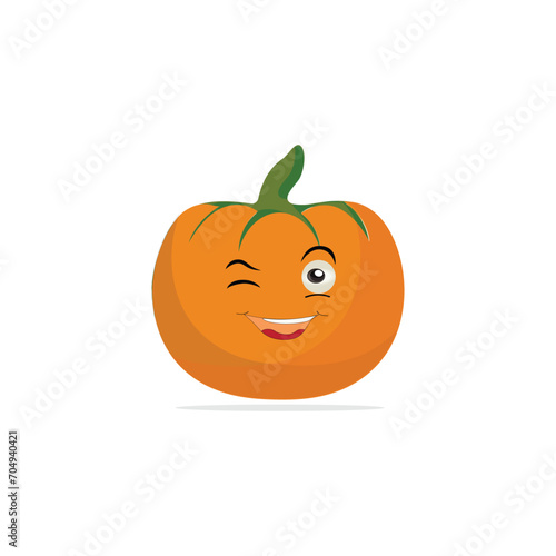 Wallpaper Mural Pumpkins character cartoon, Halloween pumpkin icon vector. Flat design, halloween scary pumpkin with smile, happy face, various expression. Torontodigital.ca