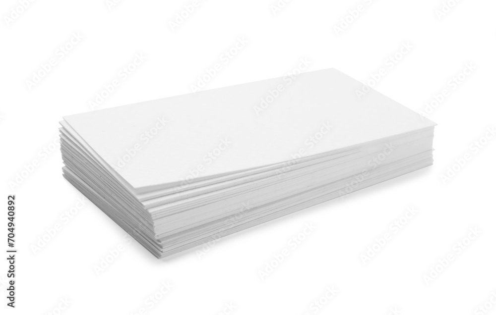 Blank business cards isolated on white. Mockup for design Blank business cards isolated on white. Mockup for design