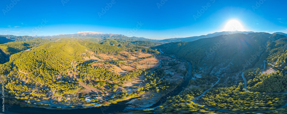 Fototapeta premium Landscape Tazi Canyon in Manavgat, Antalya, Turkey Aerial top view
