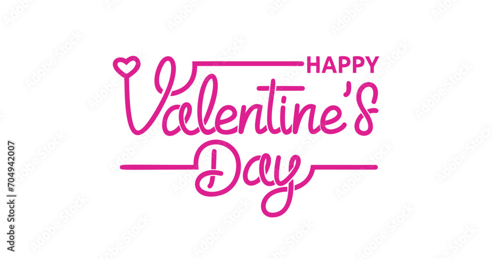 Happy Valentine's Day handwritten text calligraphy vector illustration. Great for greetings, celebrations, TV shows, and banners
