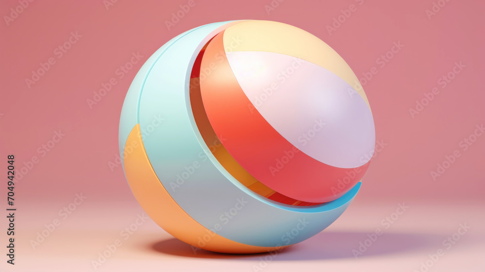 Minimalist background design with futuristic pastel multi-colour sphere on light background. Generative AI Minimalist background design with futuristic pastel multi-colour sphere on light background. Generative AI
