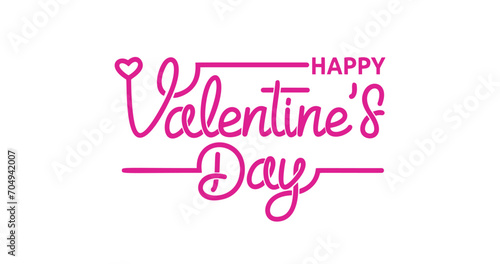 Happy Valentine's Day handwritten text calligraphy vector illustration. Great for greetings, celebrations, TV shows, and banners